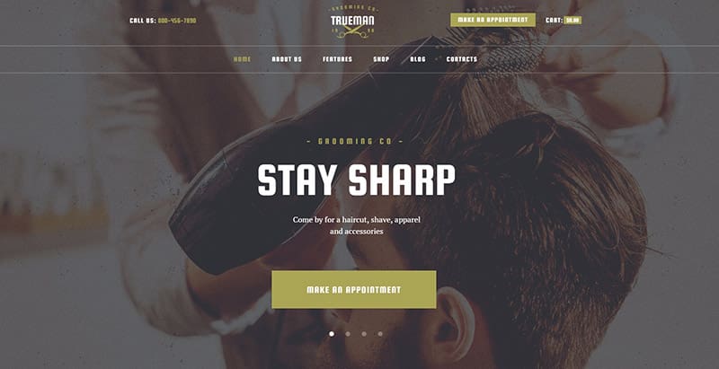Trueman themes wordpress creer site web salon coiffure spa beaute