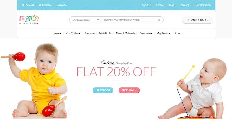 Baby kids store themes wordpress creer boutique en ligne enfant site ecommerce