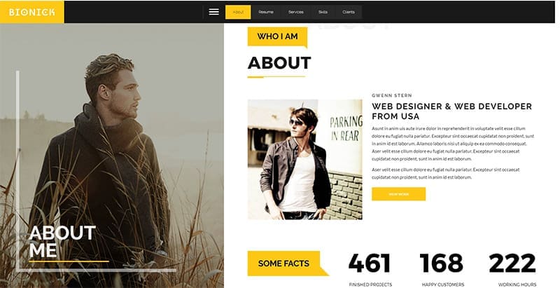 Bionick themes wordpress creer site cv curriculum vitae 1 Bionick themes wordpress creer site cv curriculum vitae 1