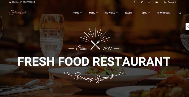 Floury themes wordpress creer site web restaurant recettes menus plats