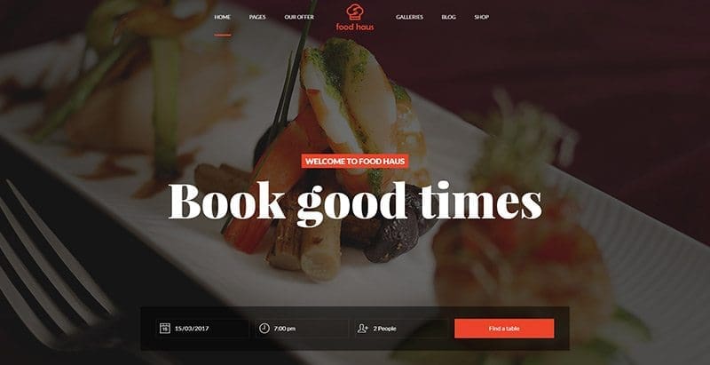 Food haus themes wordpress creer site web restaurant recettes menus plats