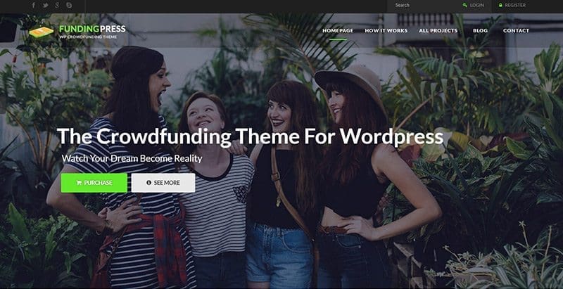FundingPress themes wordpress creer site web collecte dons crowdfunding