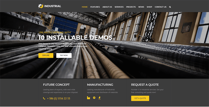 Industrial theme wordpress entreprise manufacturiere 3 Industrial theme wordpress entreprise manufacturiere 3