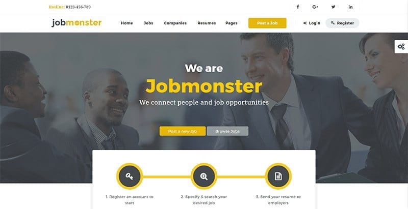 Jobmonster themes wordpress creer site web offres emploi Jobmonster themes wordpress creer site web offres emploi