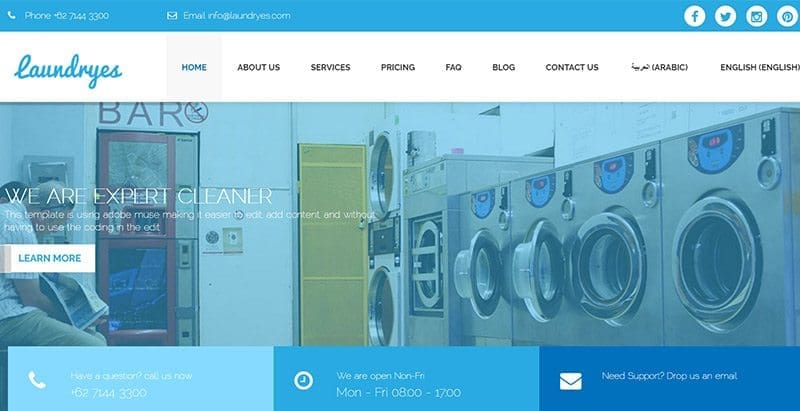 Laundry themes wordpress creer site web blanchisseur