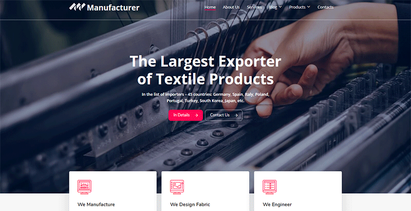 Manufacturer theme wordpress entreprise manufacturiere
