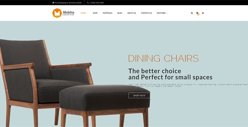 Mobilia themes wordpress creer site vente de meubles ecommerce thèmes WordPress pour créer un site web de vente de meubles - Mobilia