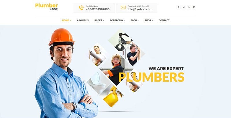 قوالب ووردبريس لمنطقة السباكة لإنشاء موقع سباك أفضل سمات WordPress للسباك - تُنشئ سمات WordPress في منطقة سباك سباك موقع السباكة