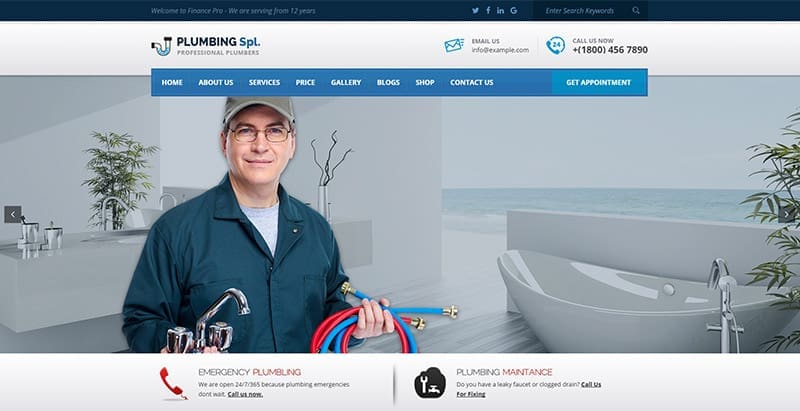 Plumbing themes wordpress creer facilement site web entreprise