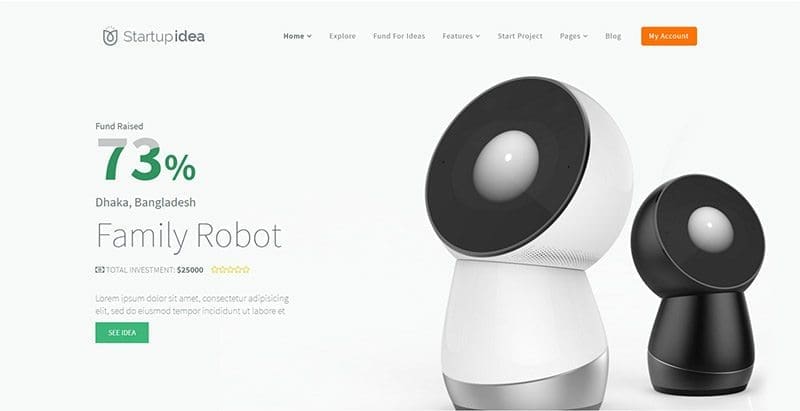 Startup Idea themes wordpress creer site web collecte dons crowdfunding