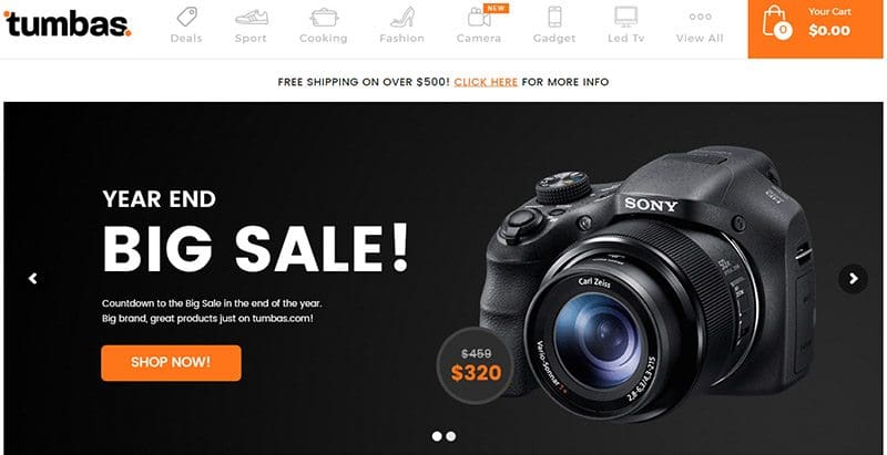 Tumbas themes wordpress creer site marketplace ecommerce