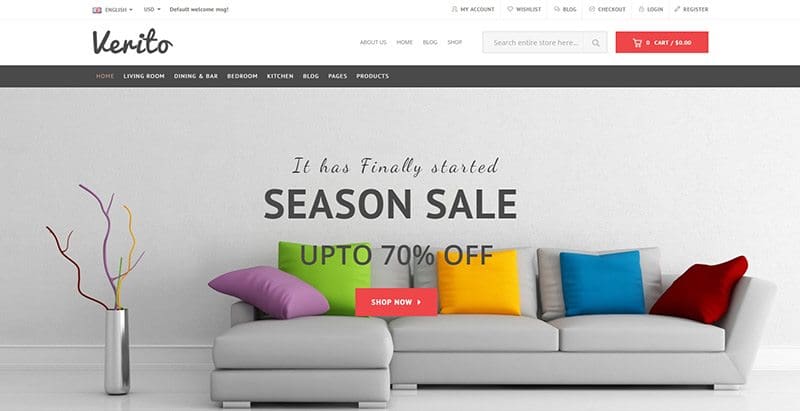 Verito - meilleurs thèmes WordPress de décoration d'intérieur