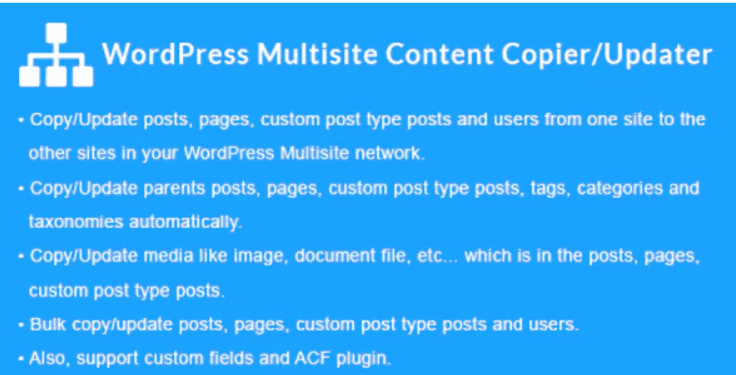 WordPress Multisite Content Copier Updater