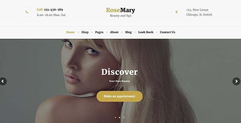 Rosemary themes wordpress creer site web salon coiffure beaute spa