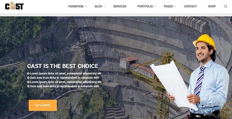 Cast themes wordpress creer site web renovation construction btp