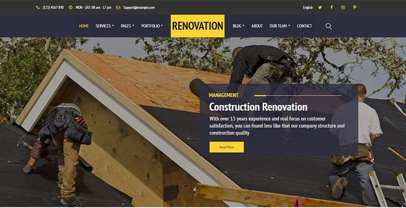 Construct themes wordpress creer site web renovation construction btp