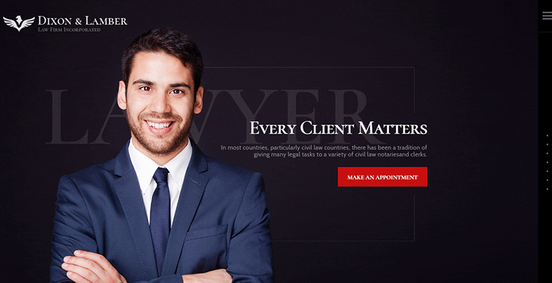 Dixon lamber themes wordpress creer site web avocat procureur conseiller juridique