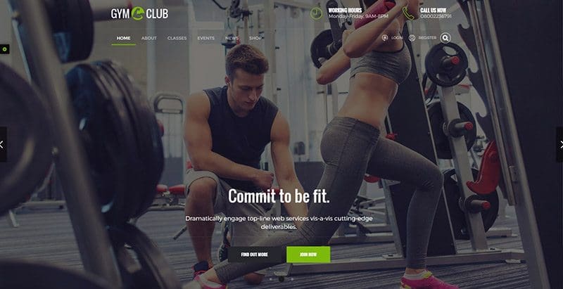 meilleurs thèmes WordPress de club de fitness - Fitness club themes wordpress creer site web club fitness gym