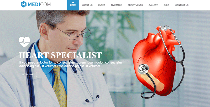 Medicom themes wordpress creer site web centre sante clinique hospitalier