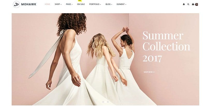 Mohawk themes wordpress creer site ecommerce boutique en ligne pret a porter vetement mode