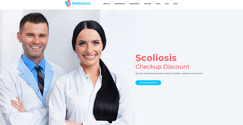 Wellcheck thème wordpress creer site web clinque hopital medecin