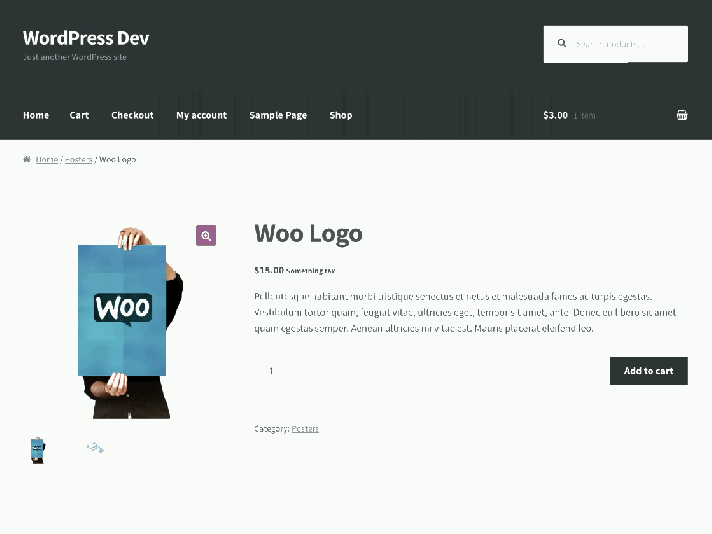 معاينة معرض صور Woocommerce