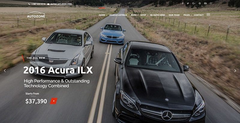 Autozone themes wordpress creer site web concessionnaire voitures mecanicien vente achat vehicules