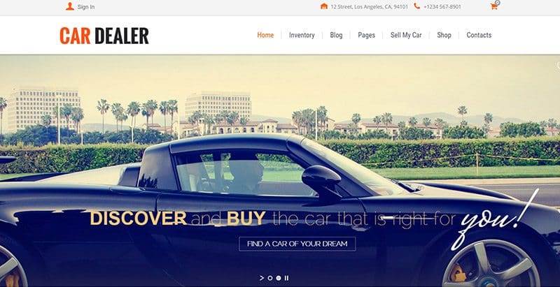 Cardealer themes wordpress creer site web concessionnaire voitures mecanicien vente achat vehicules