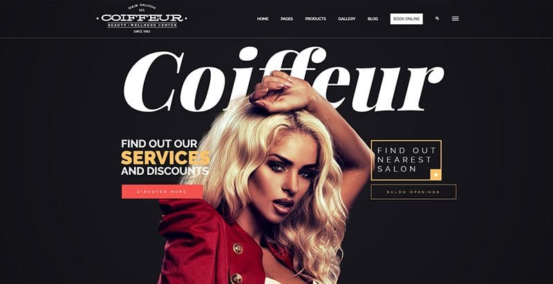 Coiffeur themes wordpress creer site web salon coiffure beaute entreprise pme