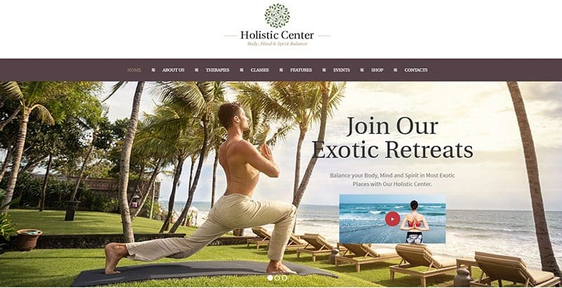 Holistic center themes wordpress creer site web spa salon de massage yoga