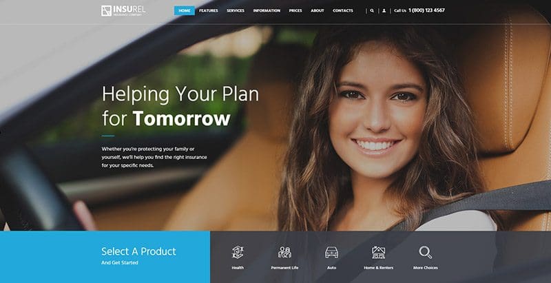 Insurel themes wordpress creer site web entreprise compagnie agence pme finance consulting