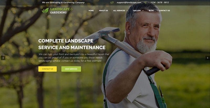 Landscape themes wordpress creer site web entreprise compagnie agence pme finance consulting