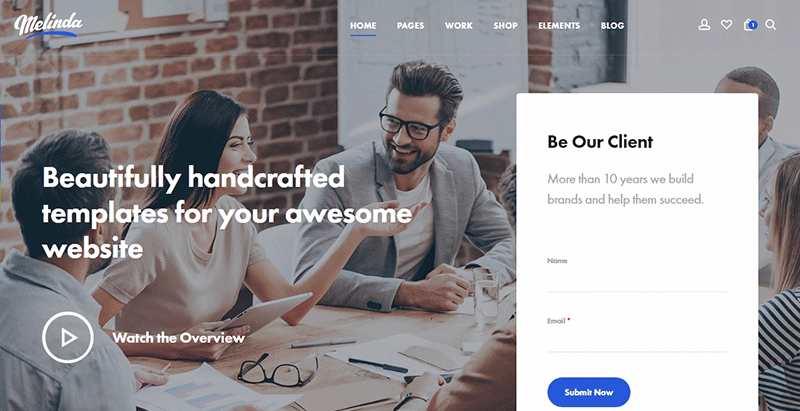 Melinda themes wordpress creer site web entreprise pme societe agence