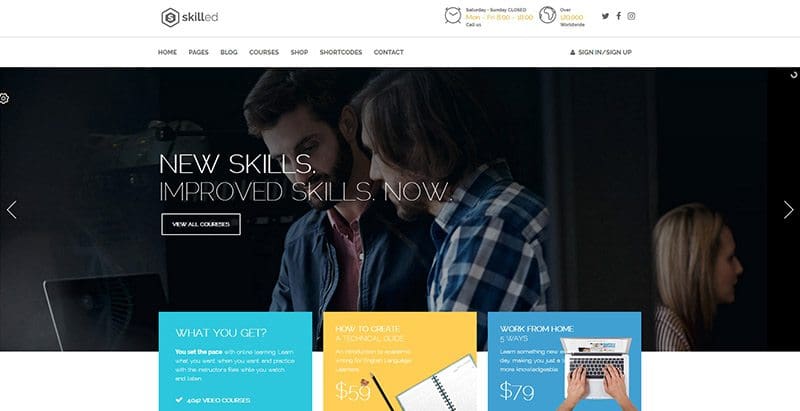 Skilled themes wordpress creer site web e learning formation universite ecole college Skilled themes wordpress creer site web e learning formation universite ecole college