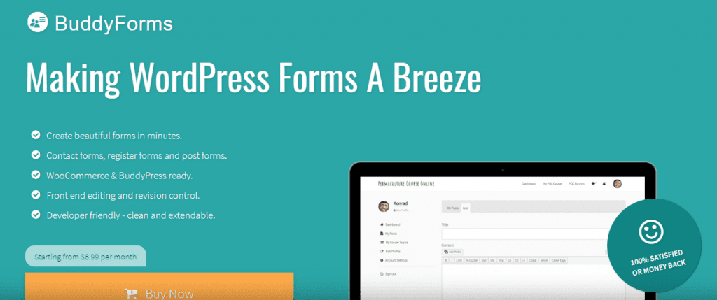 Wordpress form builder front end editor contact registration post forms 1