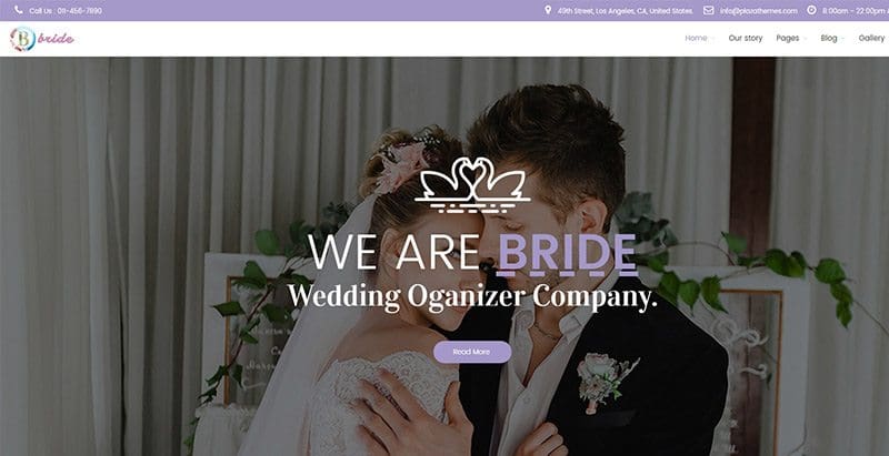 Bride themes wordpress creer site web mariage fiançailles évènements organisateur Bride themes wordpress creer site web mariage fiançailles évènements organisateur