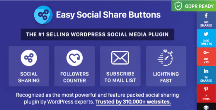 Easy social share buttons for wordpress