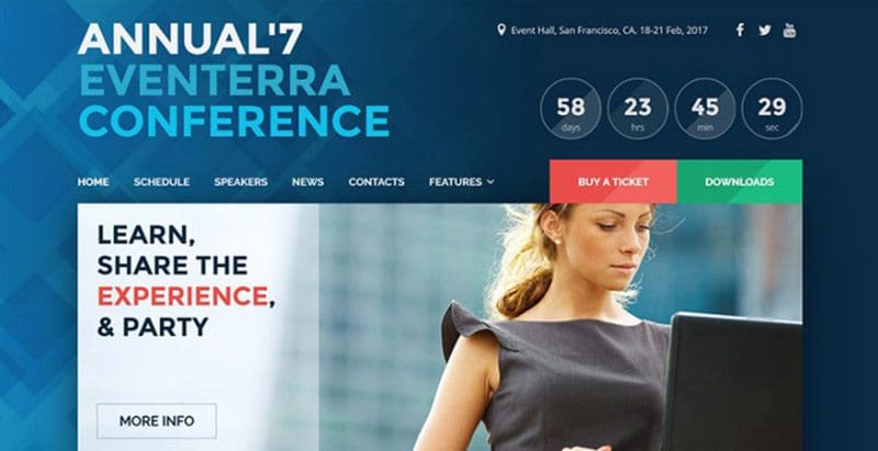 Eventerra themes wordpress creer site web evenements conference congres point de presse Eventerra themes wordpress creer site web evenements conference congres point de presse