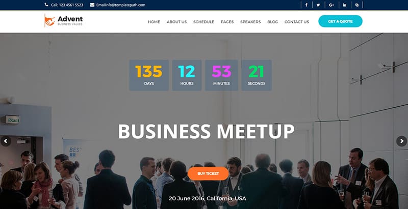 Advent themes wordpress creer site web evenements conference seminaire events