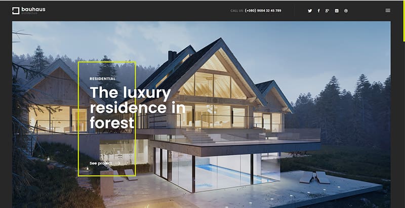 Bauhaus themes wordpress creer site web entreprise construction architecture decoration interieure renovation