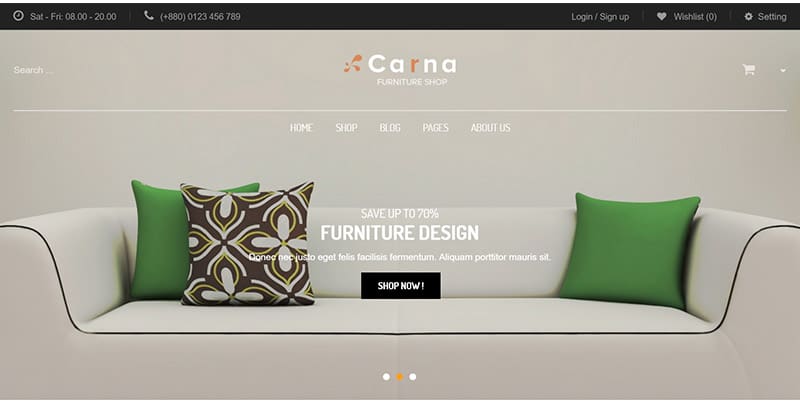 Carna themes wordpress creer site ecommerce meubles montres vetements chaussures Carna themes wordpress creer site ecommerce meubles montres vetements chaussures
