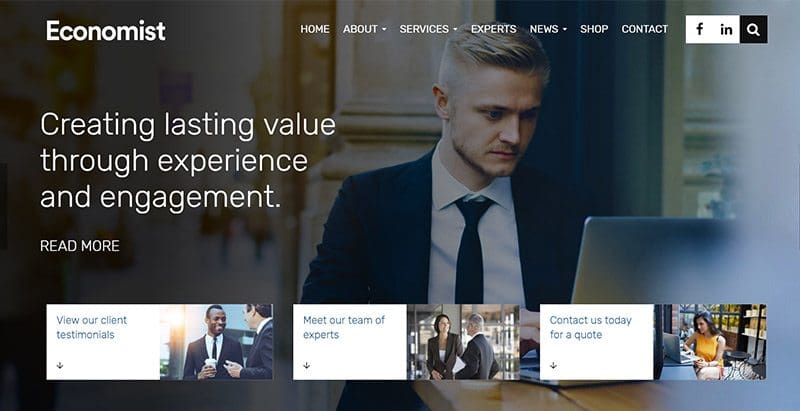 Economist themes wordpress creer site web entreprise couture finance creative