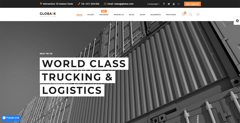 Globax logistics theme wordpress créer site web entreprise logistique Globax logistics theme wordpress créer site web entreprise logistique
