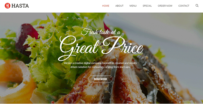 Hasta themes wordpress creer site web restaurant café bistrot boulangerie