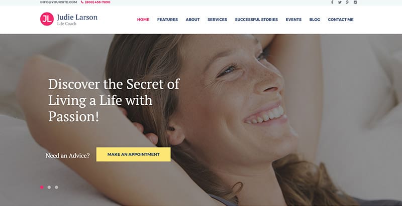 Lifecoach themes wordpress creer site web coaching vie sante developpement personel nutrition