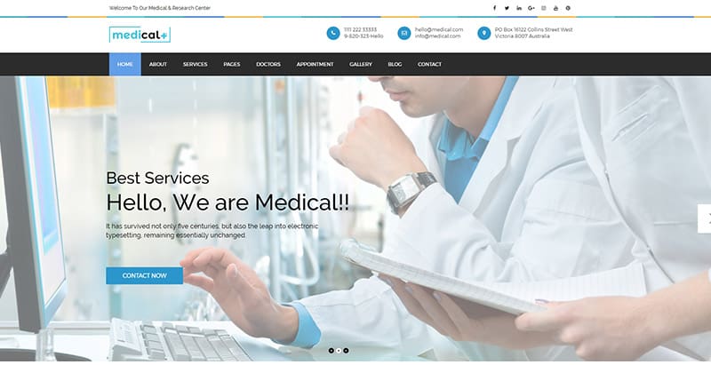 Medical themes wordpress creation sites web hopital clinique dispensaire