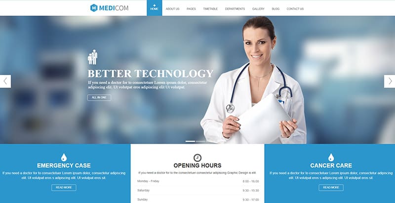 Medicomthemes wordpress creer site web hopital clinique centre sante
