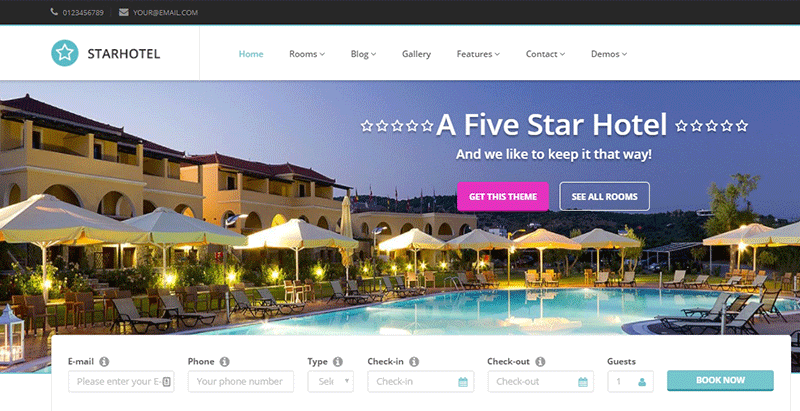 Starhotel themes wordpress creer site web hotel auberge motel spa