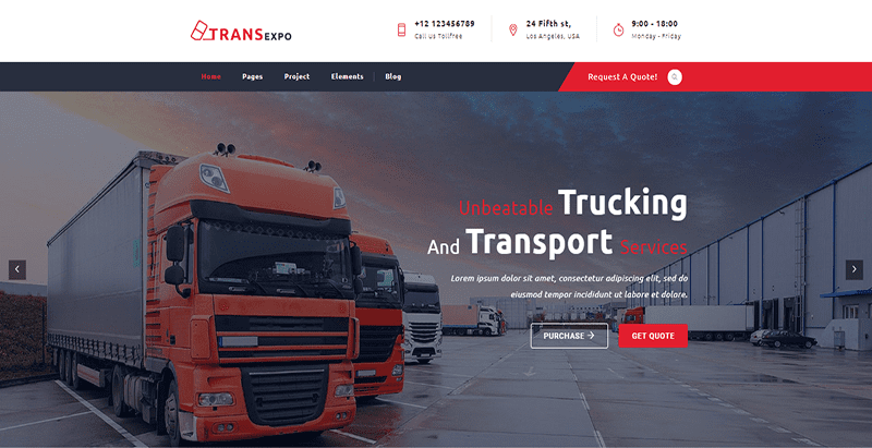 Transexpo theme wordpress créer site web entreprise logistique Transexpo - meilleurs thèmes WordPress de transports
