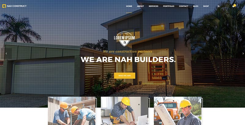 Nah themes wordpress creer site web entreprise construction architecture decoration interieure renovation